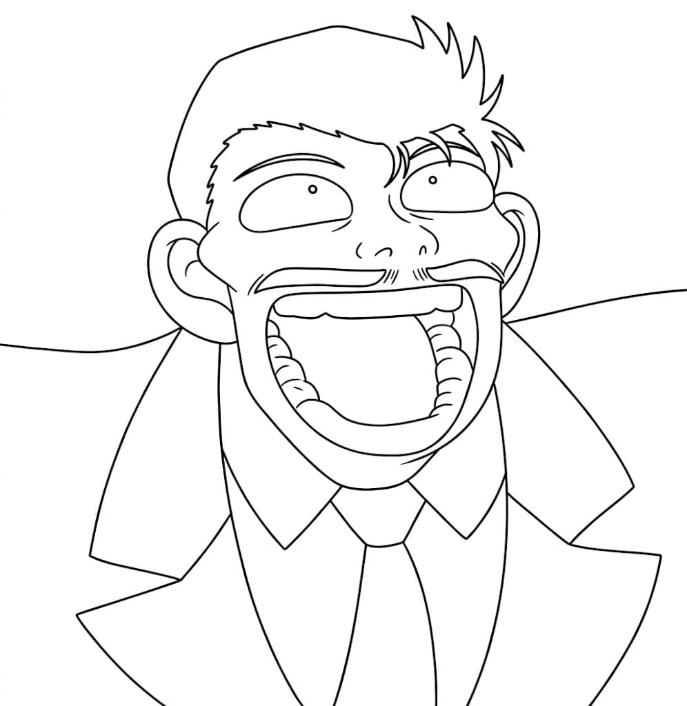 Coloriage Rire de Kogoro Mouri