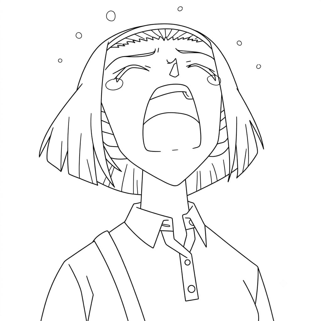 Coloriage Sonoko Suzuki a pleuré