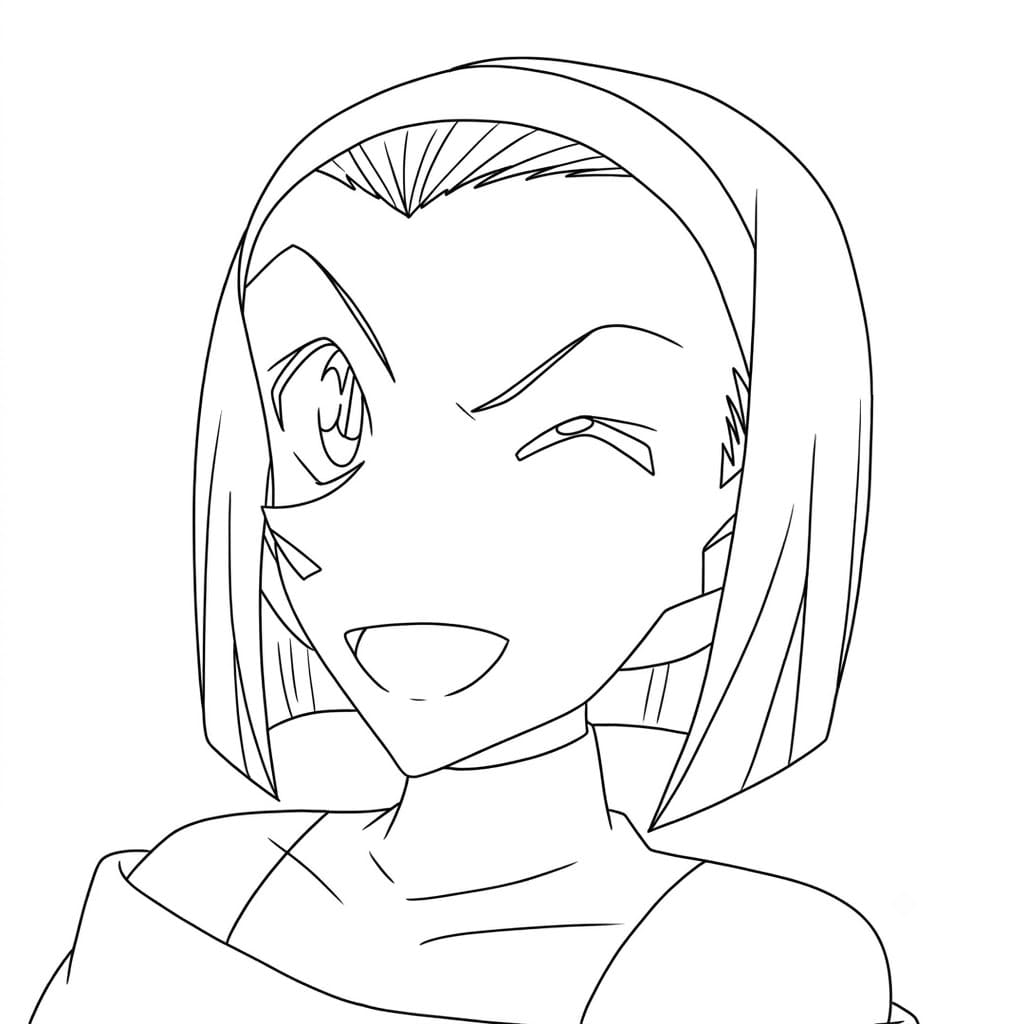 Coloriage Sonoko Suzuki est enjouée