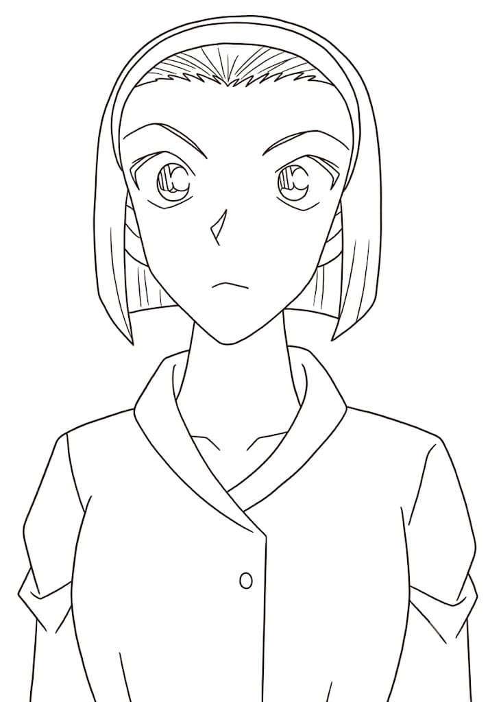 Coloriage Sonoko Suzuki semblait déconcertée