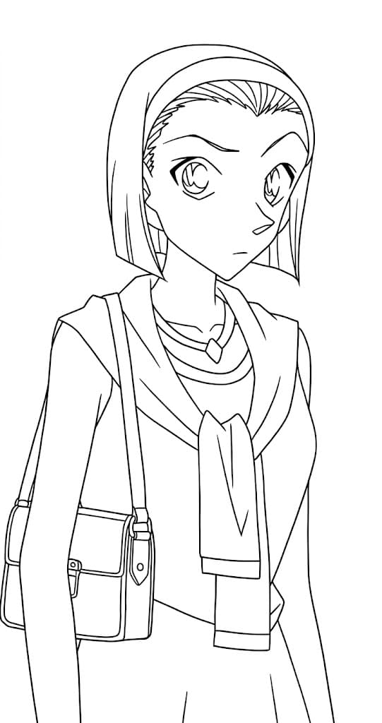 Coloriage Sonoko Suzuki va travailler