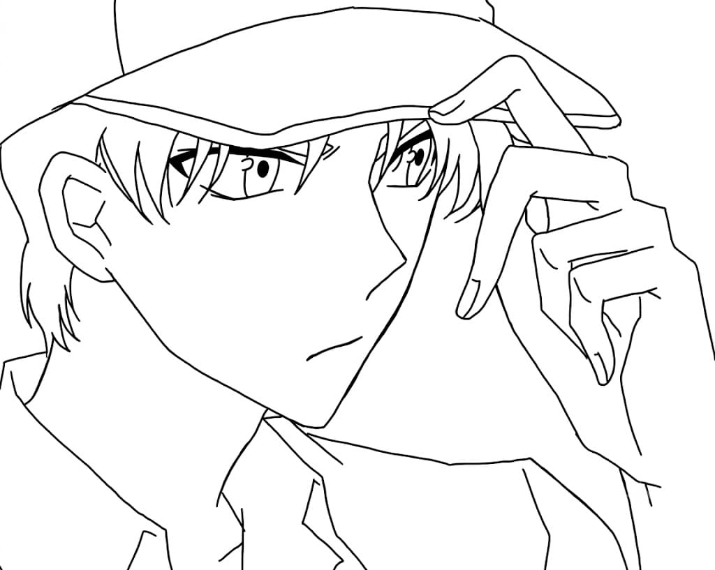 Coloriage Visage de Heiji Hattori