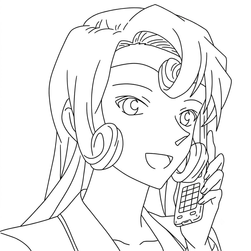 Coloriage Yukiko Kudo a appelé