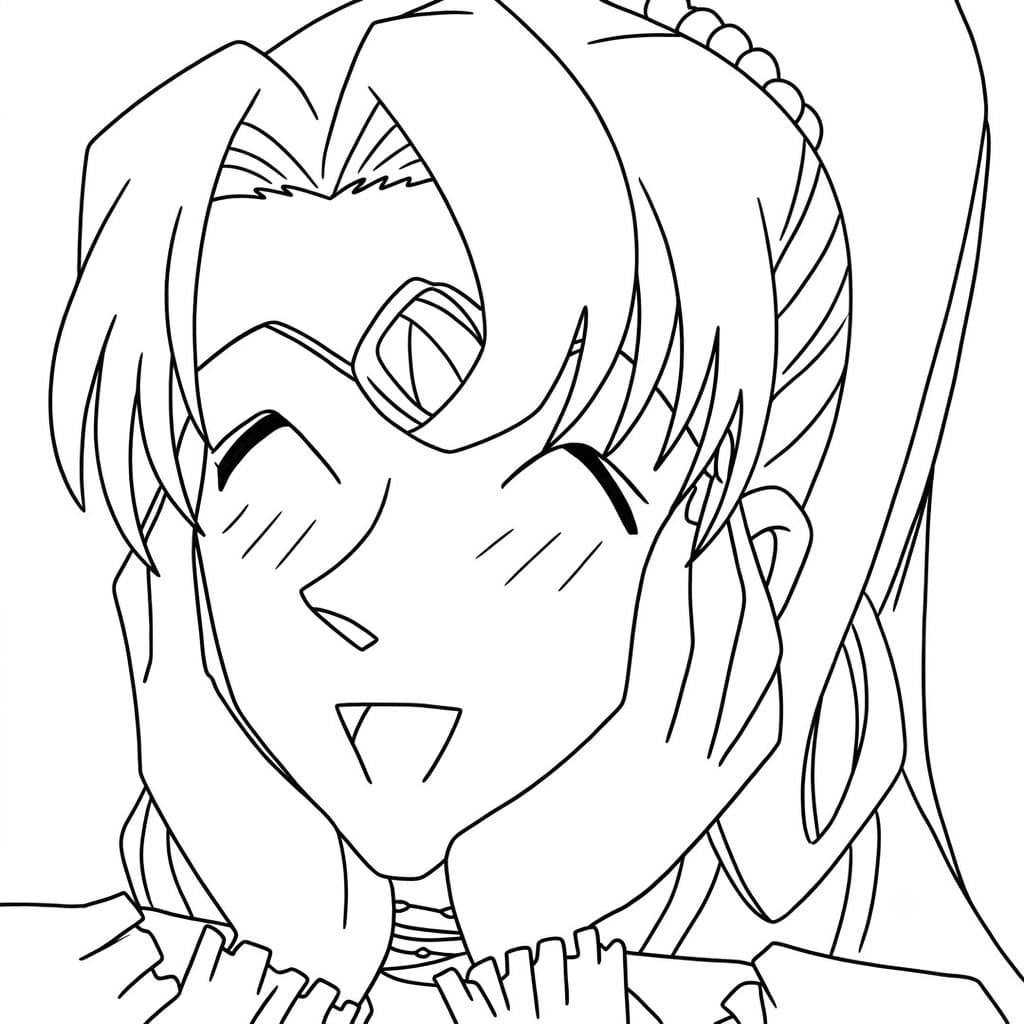 Coloriage Yukiko Kudo a un magnifique sourire
