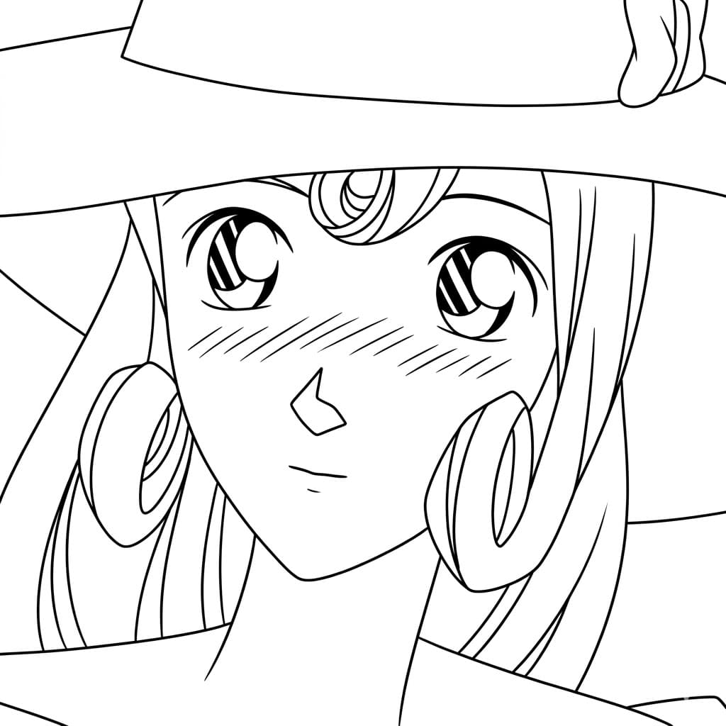 Coloriage Yukiko Kudo est timide