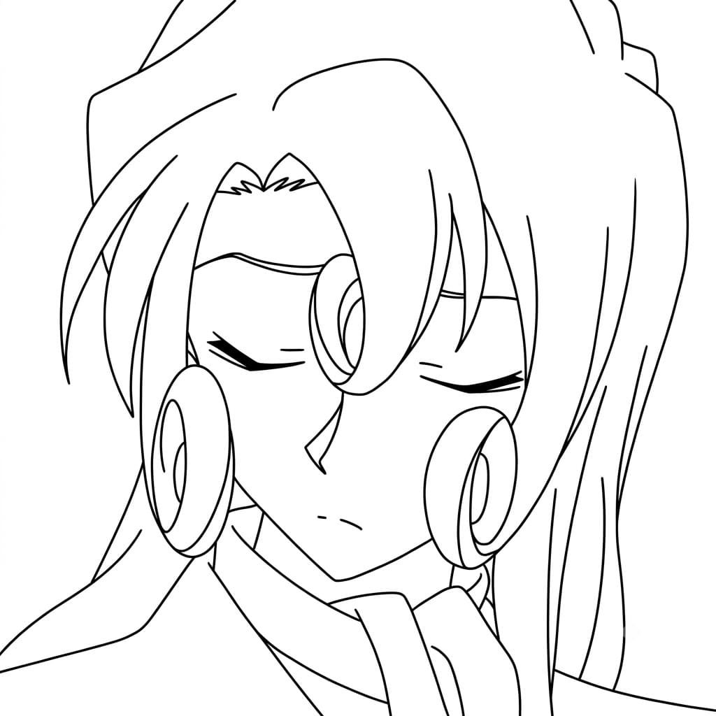 Coloriage Yukiko Kudo est triste