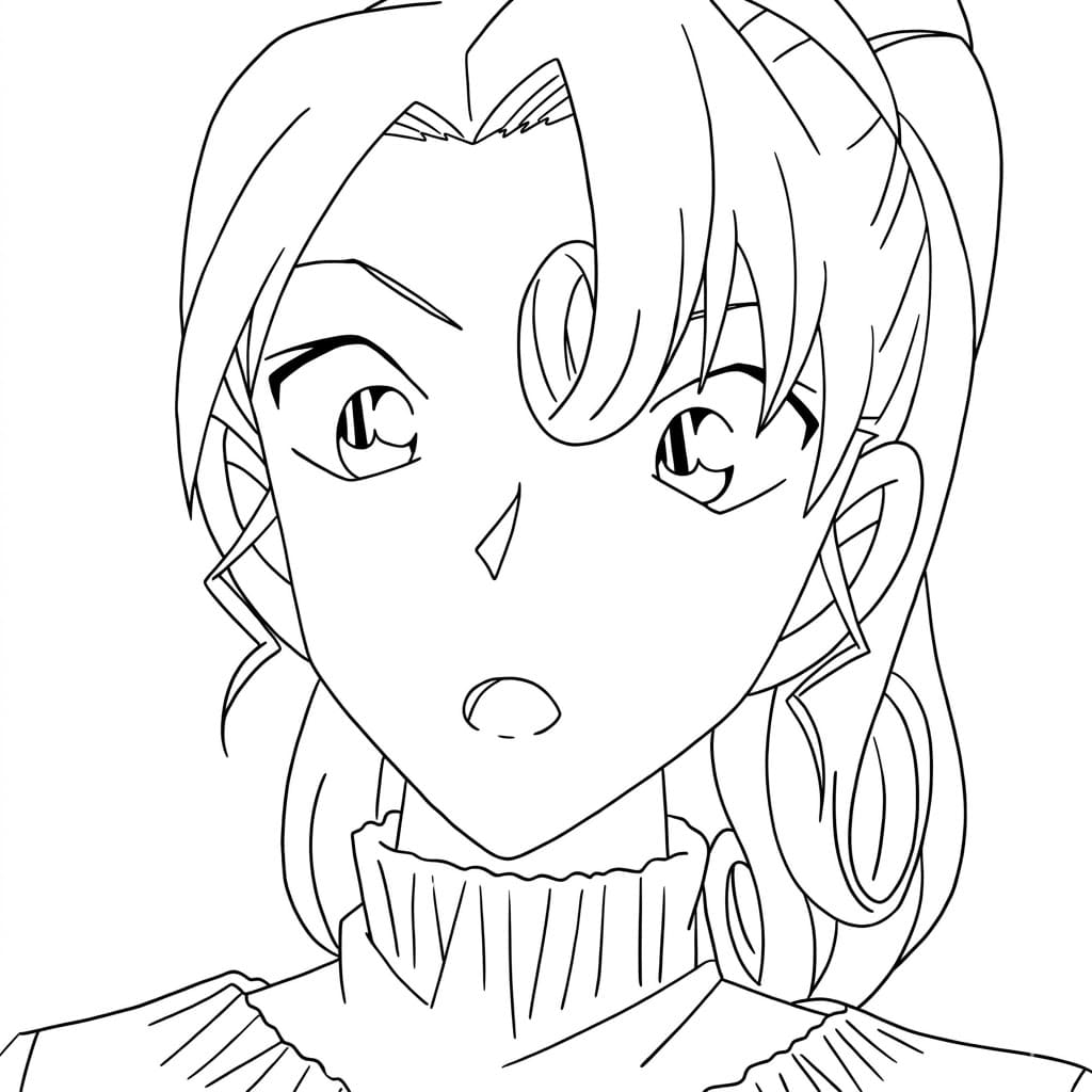Coloriage Yukiko Kudo était méfiante