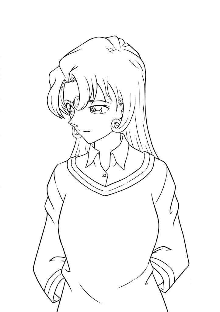 Coloriage Yukiko Kudo se lève