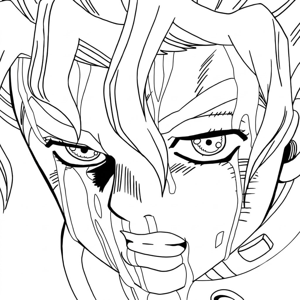 Coloriage Koichi Hirose en colère