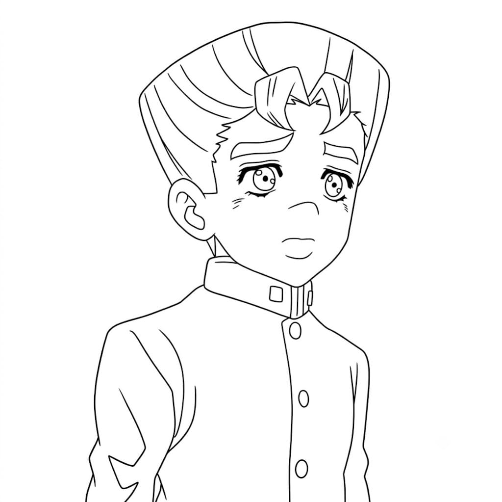 Coloriage Koichi Hirose Triste